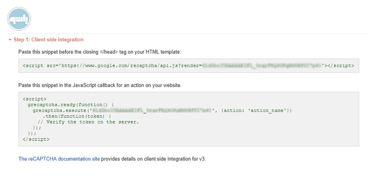 کد گوگل ریکپچا